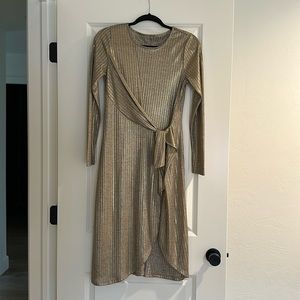 Gold midi dress